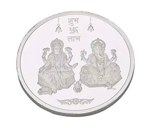 Kundan 100g (999.9) Lakshmi Ganesh Silver Coin