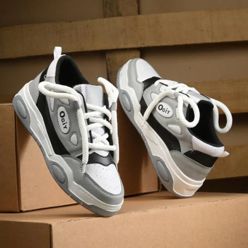 Aeonik OGIY RETRO SHOES HIGH PREMIUM QUALITY Sneakers For Men (GREY)