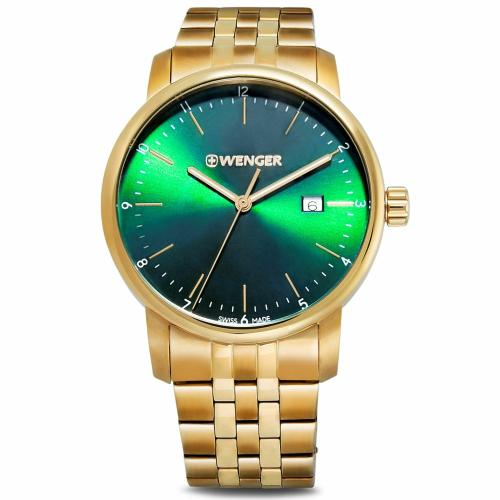 Wenger Swiss Made Urban Classic Analog Green Dial Men's Watch - 01.1741.129