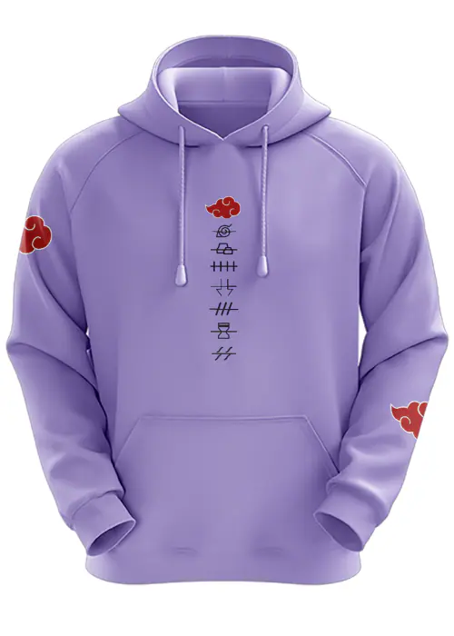 Small - Lilac Lavender 7 Village Naruto Hoodie Anime Hoodie TeesTheDay