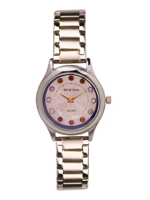Newton Analog Pink Dial With Gold Strap For Women W00183
