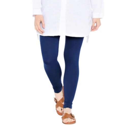 KHUSHTRAD Women's Cotton ROYAL BLUE Leggings 1