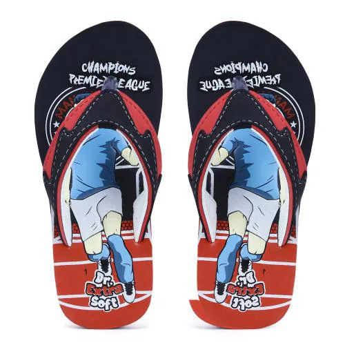 DOCTOR EXTRA SOFT Unisex-Child Kids Flip-Flop Soft Comfortable Indoor & Outdoor Slippers Stylish Non-Slip Slide Home Casual Cool Cartoon Cute House Chappals For Boys & Girls CHamp-BlackRed-Sm-5 Kids UK