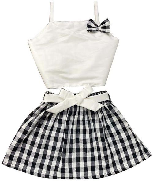 Styleart E-commerce Pvt Ltd Baby Girls Casual Top Skirt (Black)