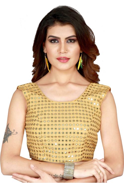 BRIVA Women Gold Self Design Georgette Blouse