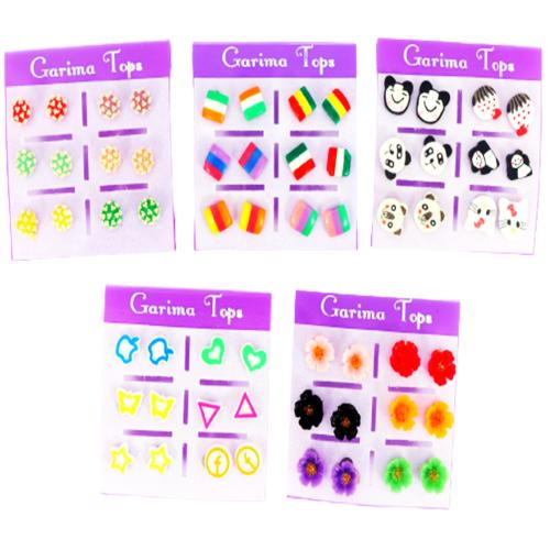Honbon Traditional Look Colorful Mini Stud Earring/Ear Tops for Women & Girls (Combo of 30 Pairs)