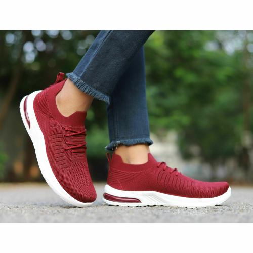 VAIRO Women's Fashion Trendy Sports Running , Walking Shoes Walking Shoes (Maroon)