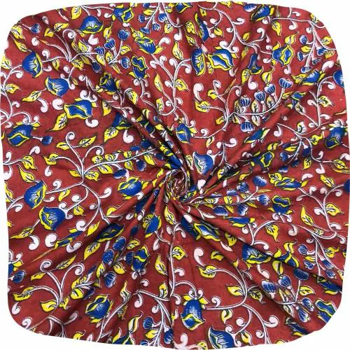 PALASH Women's Cotton Kalamkari Printed Unstitched Suit Dress Material 2.5 Meter Red PAL.KAL.COT.061