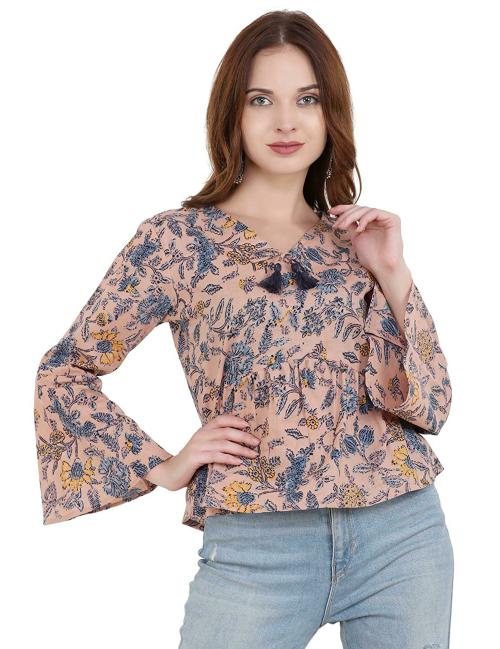Buy UNFAKENOW Women Pink Floral Cotton Top (S) Online at Best Prices in ...