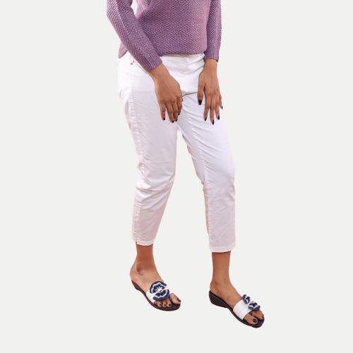 Rad Prix Women White Capri Pants