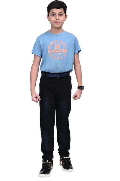 JUMPTIGER Kids Boys Regular wear High Export Quality TFO Denim Jeans - BLACK