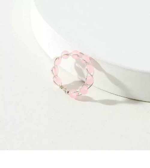 Living inside Out Crystal bead Rings light pink pack of 2