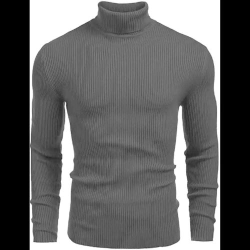 SDK Men Self Design High Neck Cotton Blend Black T-Shirt