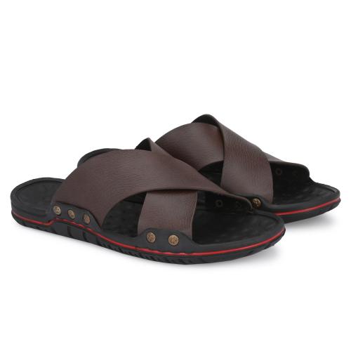 G L Trend Men Brown Sandal Slipper for Men (Brown)