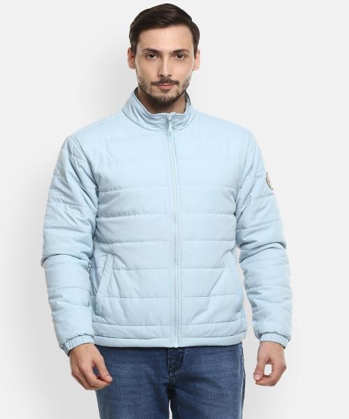 Red Chief Sky Blue Full Sleeve Solid Regular Fit Polyester Casual Jacket for Men (8310138 060_XL)