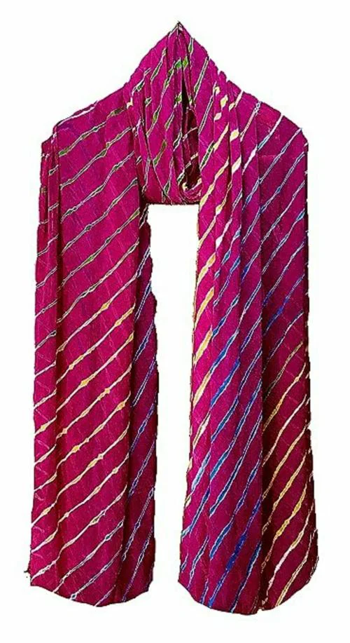 M S BANDHANI Women's Chiffon Leheriya Dupatta