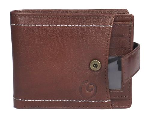 Oof Wox Softy Material Premiere Leather Wallet with Hook Type Closure for Men-Brown