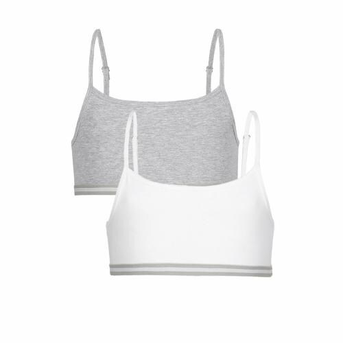 CHARM N CHERISH Non Padded Sports Bra for Girls, Cotton Bras-Slip On Teenage Bras-Combo Pack-Solid Printed, Pack of 2