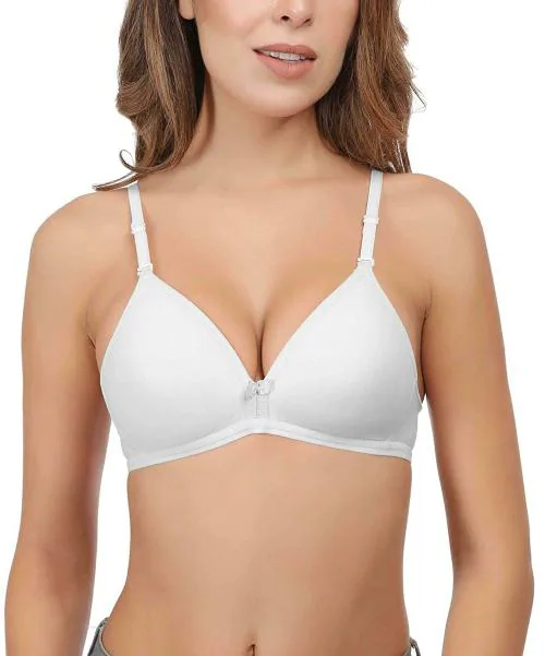Buy Eve's Beauty Women White 30B Cotton Padded Bra (30B) Online at