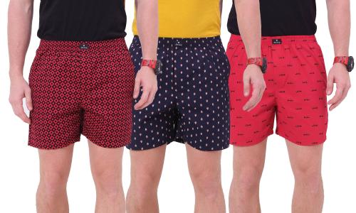 Men Boxer Shorts/ Boxers Back Pocket Printed 10305Large