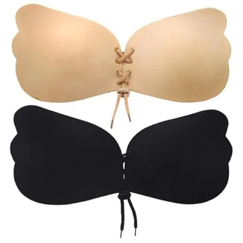 DJ FINDER Invisible Bra Silicone Gel Self-Adhesive Stick On Push Up Bra Strapless Women's Bra, Padded Strapless Bra (1 pcs, Multi-Colored : Free Size)