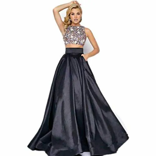 TILISM Women and Girls Black Formal Long Satin Skirt - XL
