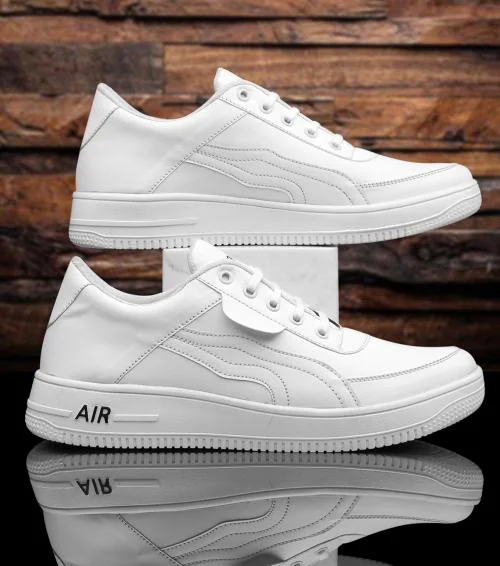 Imcolus Synthetic Leather Sneakers Shoes For Men