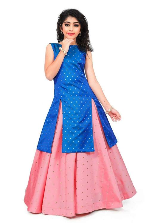 FELIZ THE DESIGNER STUDIO Girls Royal Blue Modern Indo Western Dress