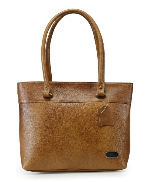Money iin Ladies Pure Leather Hand Bag for Women Casual / Office Use Shoulder Bag Latest Trendy Branded Tan Color
