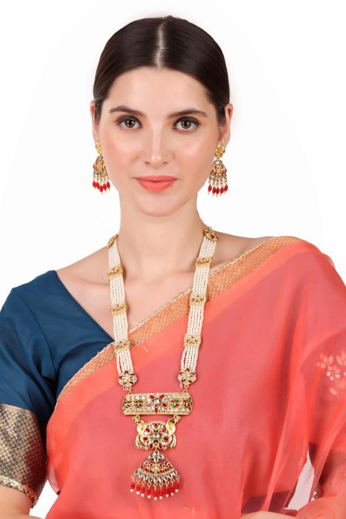 Halltree Multicolor Alloy Earring And Necklace Set For Girls And Women