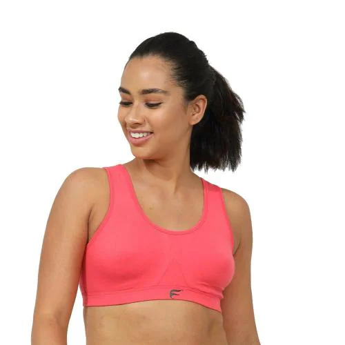 ENVIE Women's Molded Cotton Sports Bra/Full Coverage, Non-Padded, Non-Wired, T-Shirt Type Bra/Workout/Yoga Ladies Inner Wear Daily Use Sports Bra - Rosebite (XL)
