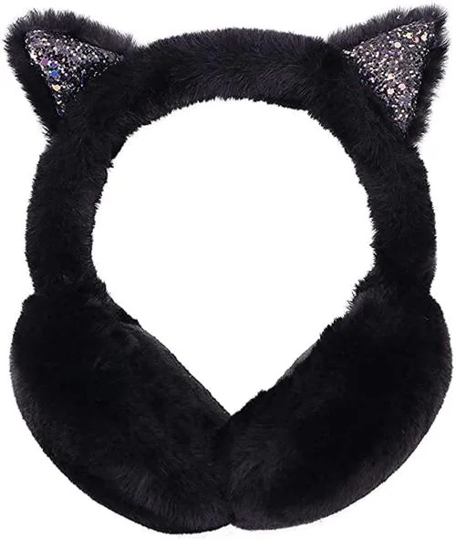 Handcuffs Ear Muff Winter Cute Ear Warmer Earmuffs Warm Ear Cover for Men Women (Black)