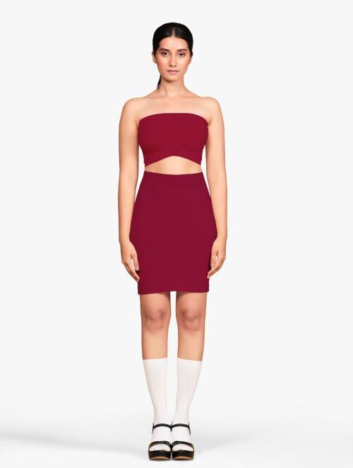 Munns & Mars Women Maroon Solid 92 Percent Nylon, 8 Percent Spandex Shapewear