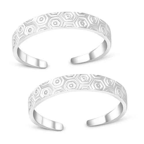 Silver Chest Silver Toe Rings for Women Pure Silver 925 Elegant And Comfortable 3D Self Design Simple Toe Ring Silver Bands For Girls