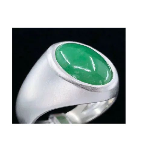Jaipur Gemstone -Sterling Silver Jade Gemstone Ring for Women Copper Jade silver Plated Ring.