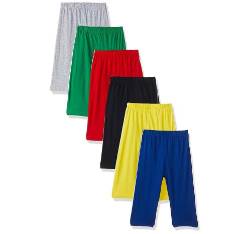 ONCH Boys Cotton Solid Capris 3/4th Pants - Pack Of 6