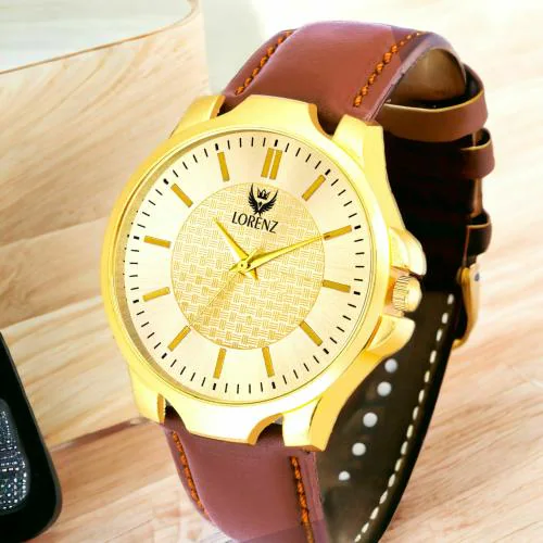 Lorenz Golden Dial Mens Watch | Watch for Boys- MK-305K
