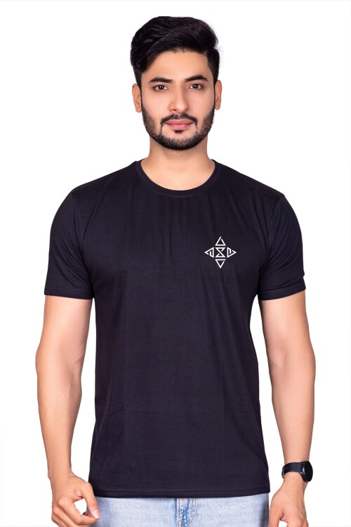 Black Marlin Mens Printed T-Shirt I Cotton Round Neck Half Sleeve - Black