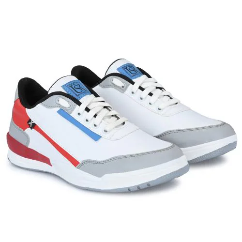 ShoeRise Mens White Sneakers Sports Shoes Casual Sports Shoes Trendy Stylish Comfortable Daily use Walking Running Training Gym Canvas Shoe for Boys Canvas Shoes for Men UK 8