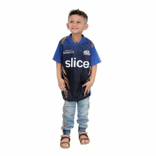 Pariferry Mumbai Indians IPL Jersey Half Sheeve IPL T-Shirt for Kids Navy 6-7 Y