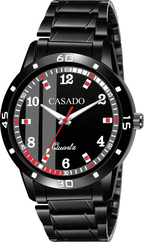 Casado Analog Black Dial Black Strap Watch For Boys (Csd-355-Black-Blk)