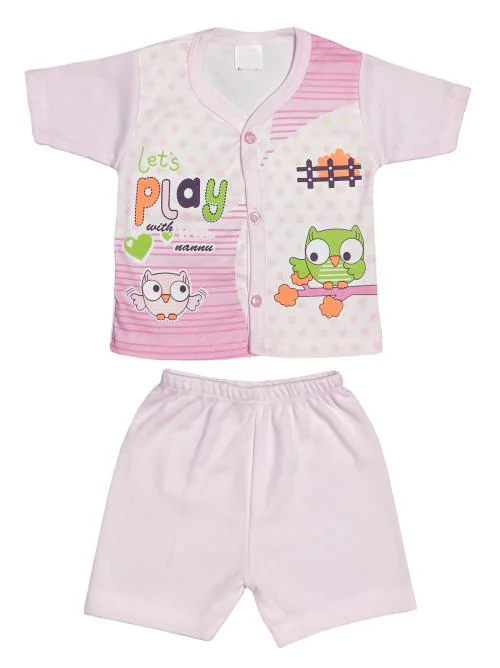 MMShopy Baby Boys & Baby Girls Casual T-shirt Shorts Pink