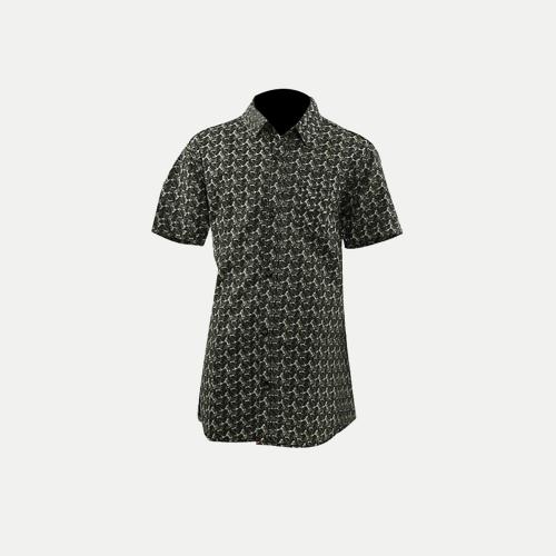 Rad Prix Teen Boys Geometric Dark Grey Printed Casual Shirt