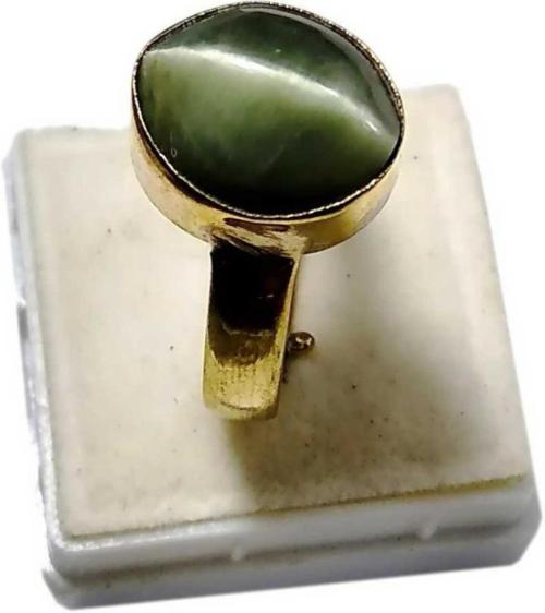 Chopra Gems & Jewellery Gold Plated Brass Cats Eye Stone Crystal Ring (Men, Women, Girls and Boys) - Free Size