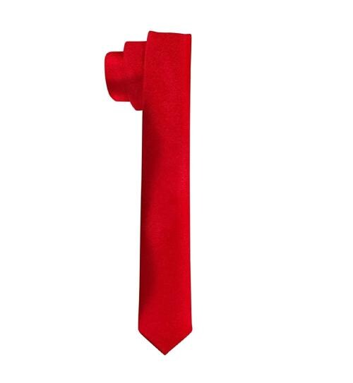 SellnShip Men's Slim Satin Necktie Solid Formal Plain Tie (Red)