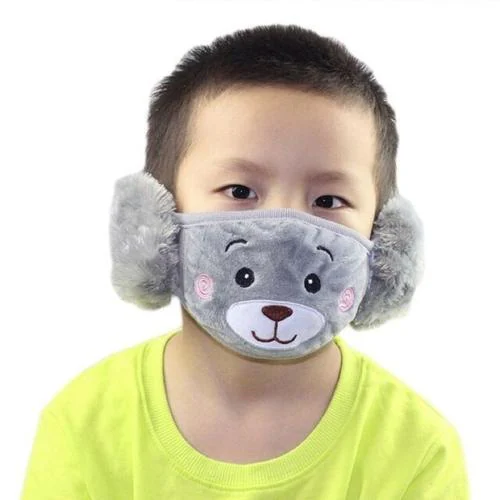 Prionsa Boys Kids Warm Winter Earmuff Face Mask - Grey