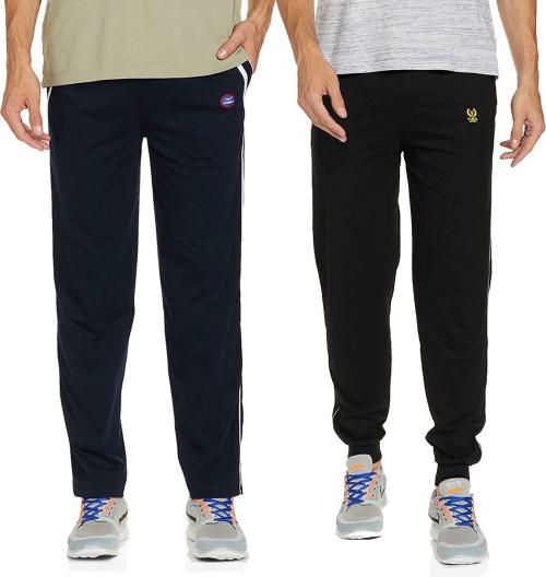Buy Vimal Jonney Men Multicolor Solid Pure Cotton Track Pants (Pack of