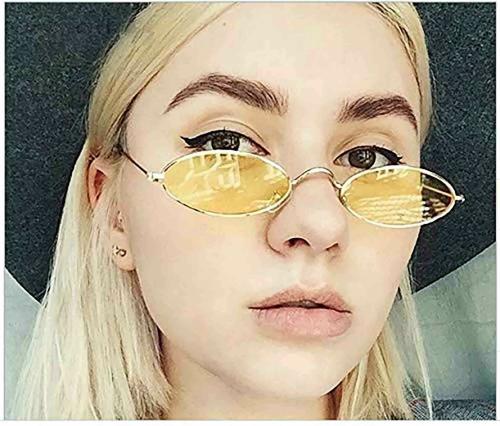 JANIFAOUL Metal Oval Small Screen Sunglasses