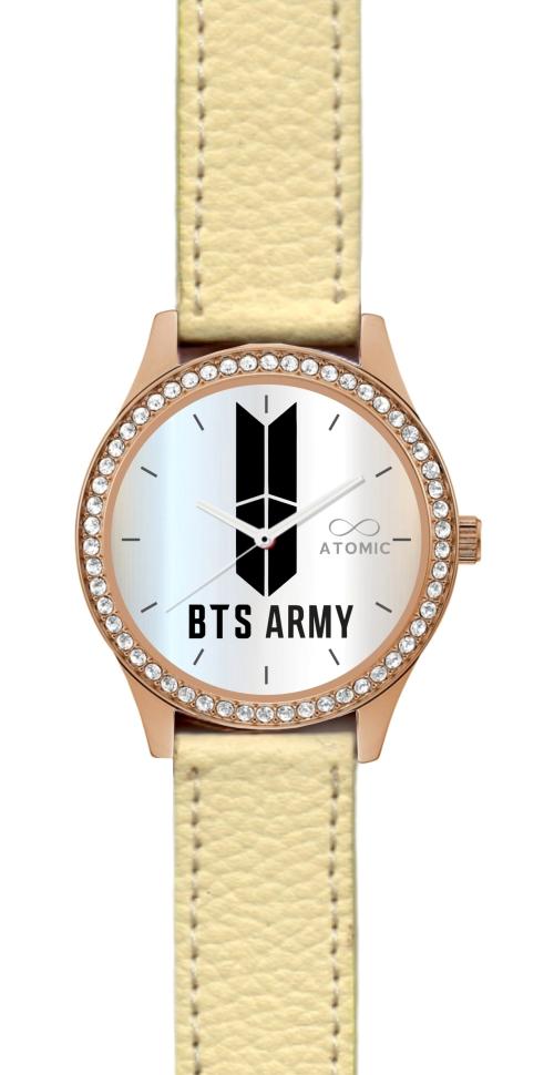 Atomic Premium Quality Rosegold Yellow Strap BTS watch for Girls