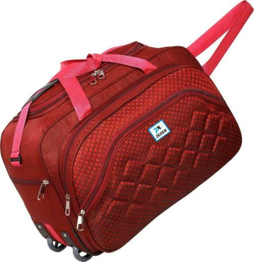 Buy Zeden Red Nylon Duffel Bag With Wheels 55 L Online at Best Prices in India JioMart.